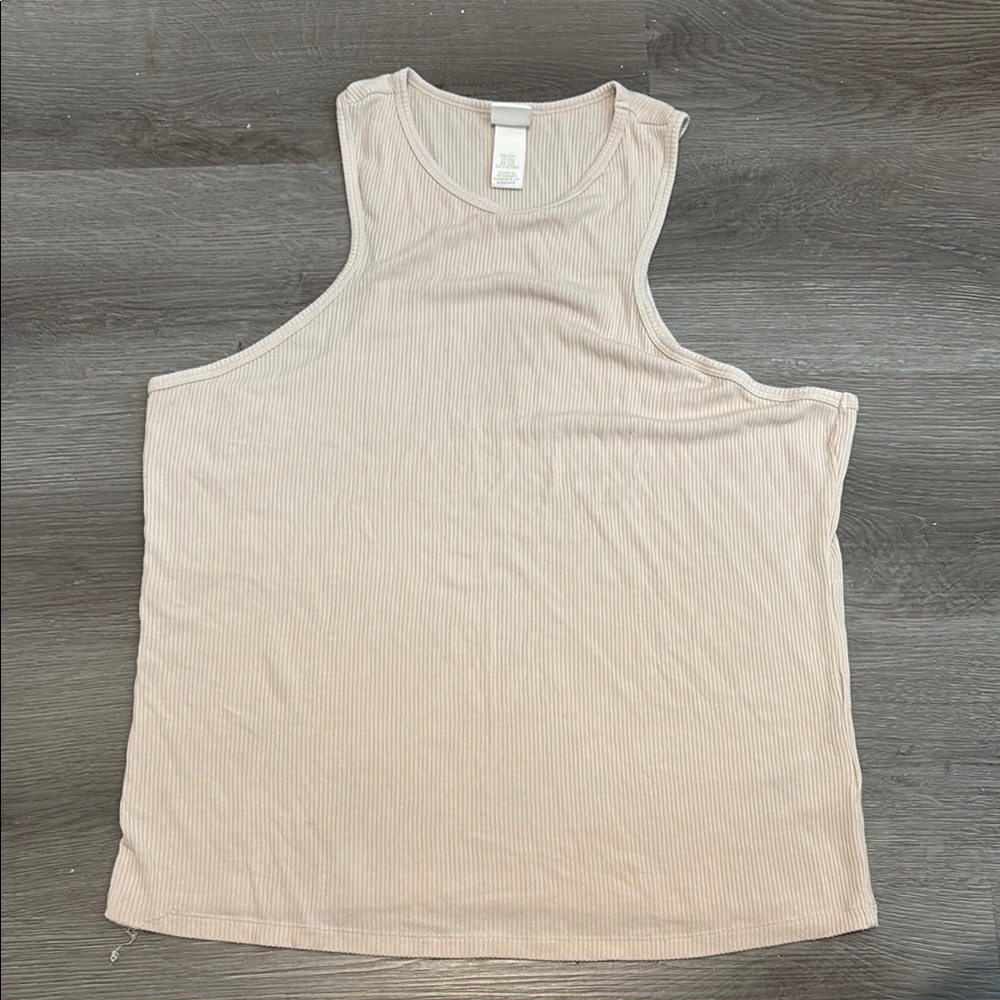H&M Beige Ribbed Sleeveless Top